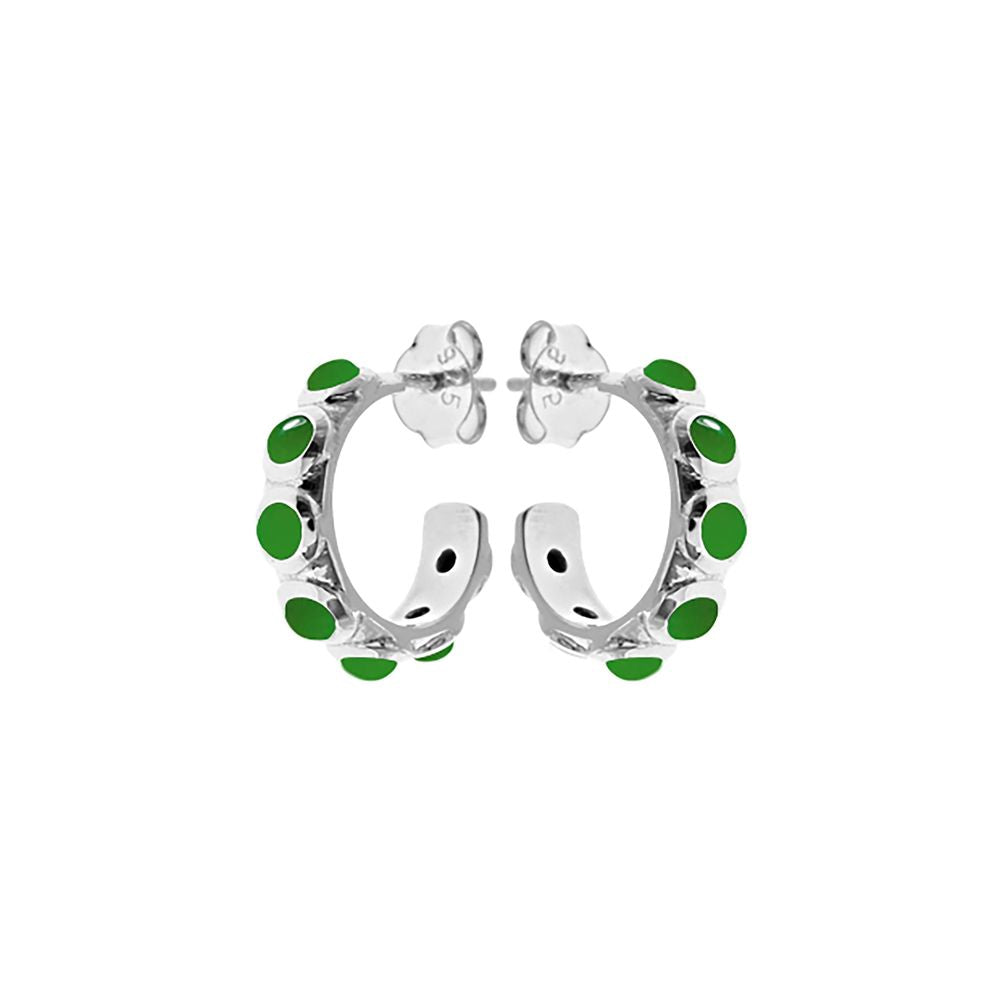 Jaelyn chunky green agate hoops