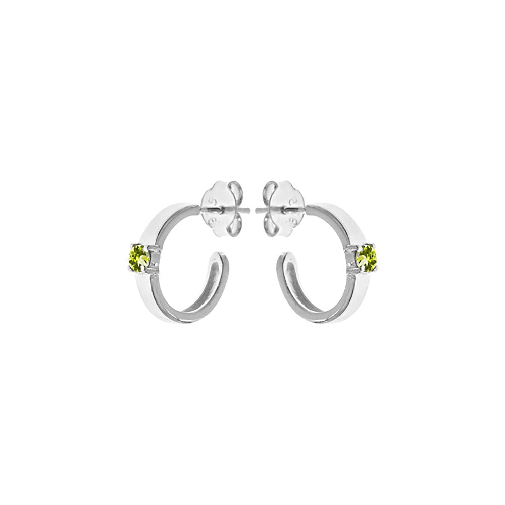 Kara faceted peridot square profile huggies