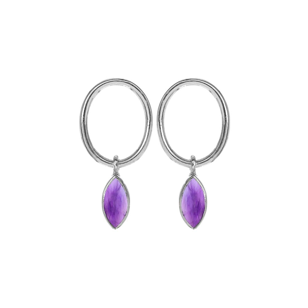 Ivy oval looped marquis amethyst studs