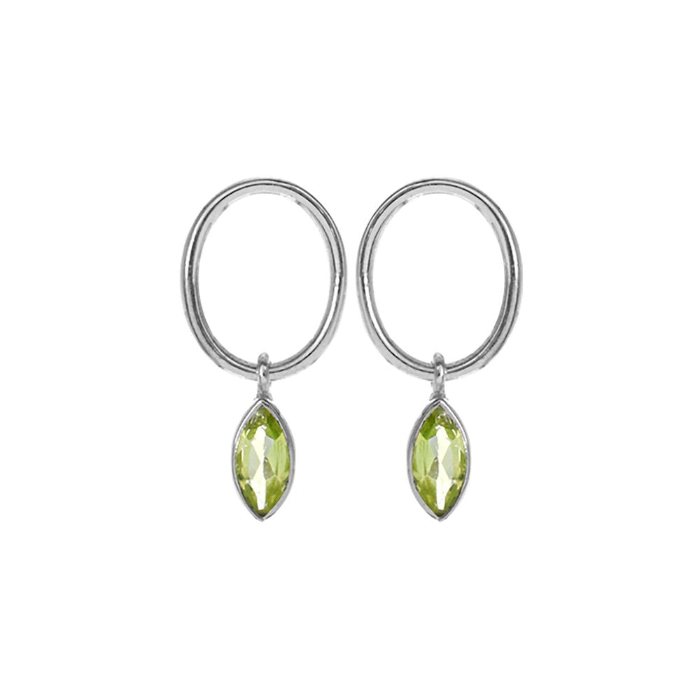 Ivy oval looped marquis peridot studs