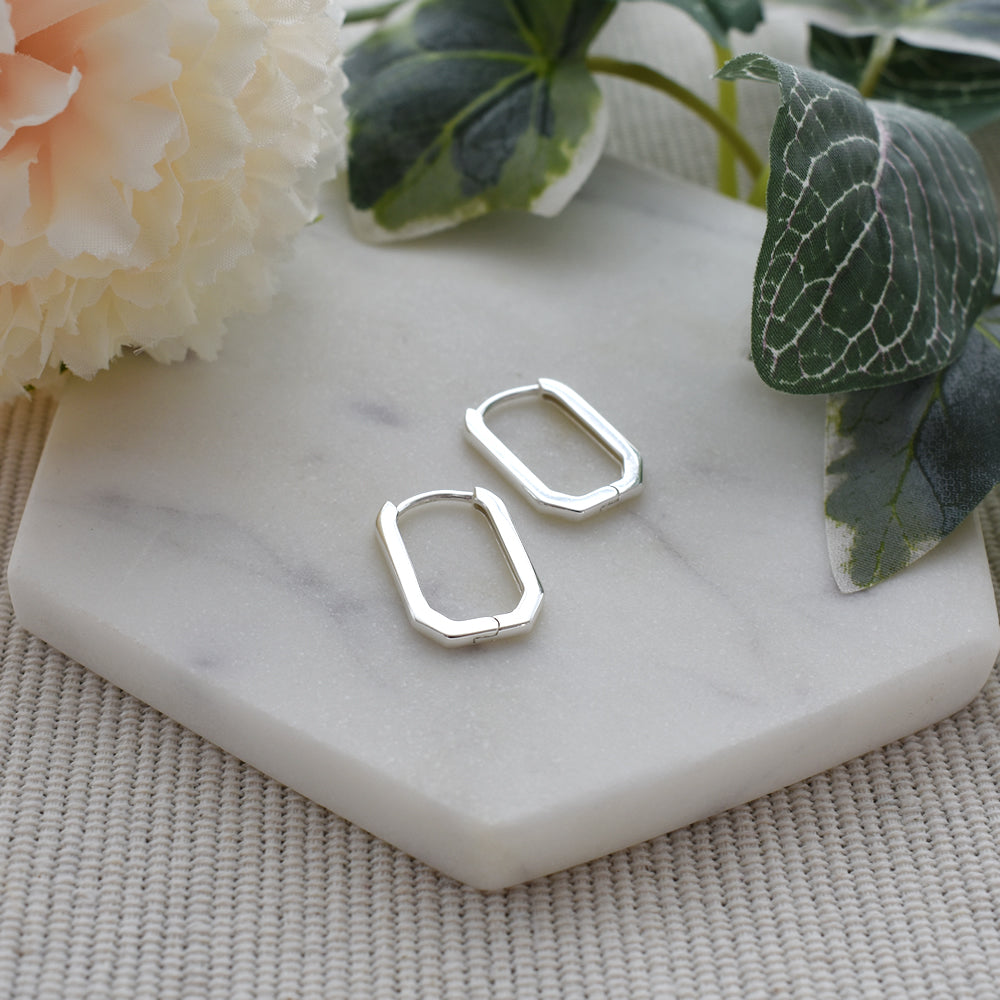 Bria angled hinged hoop earrings
