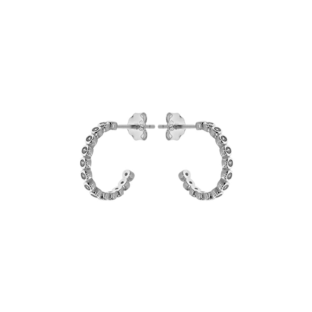 Kenzie round CZ stud topped hoops