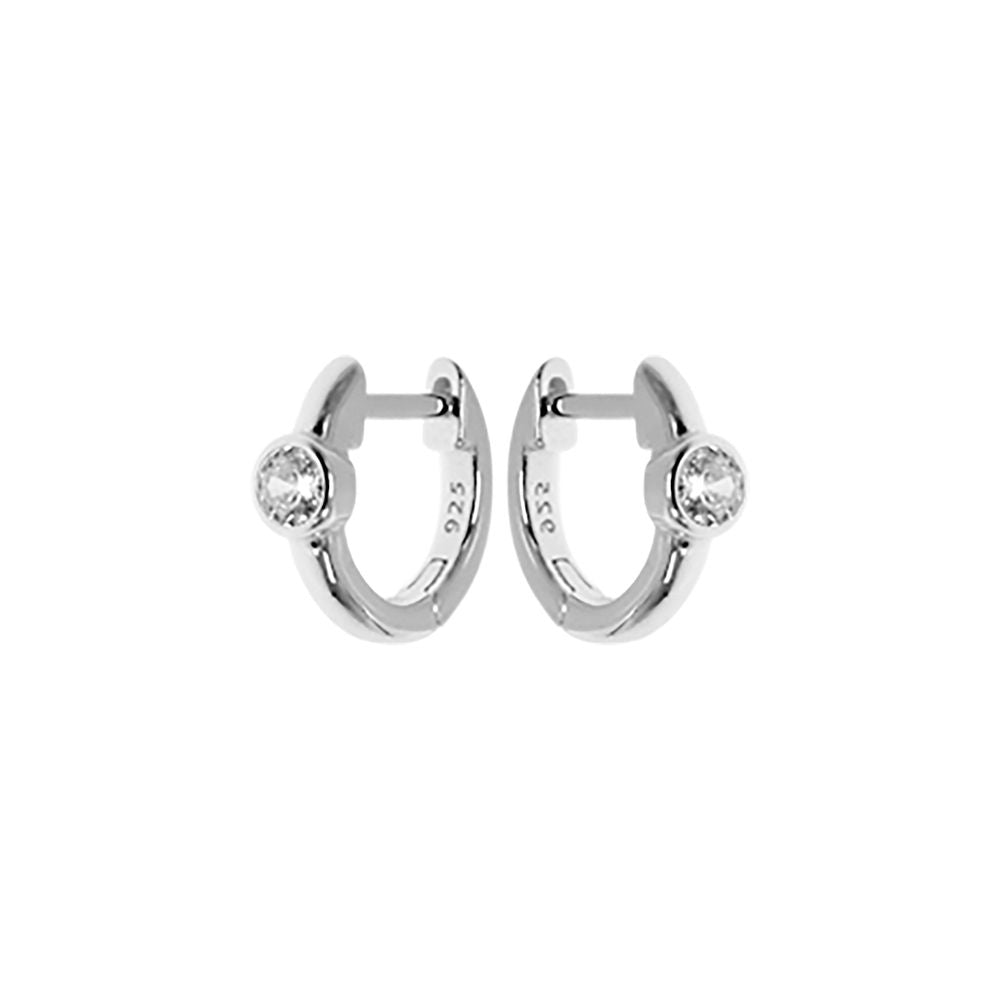Kenzie round CZ huggie earrings