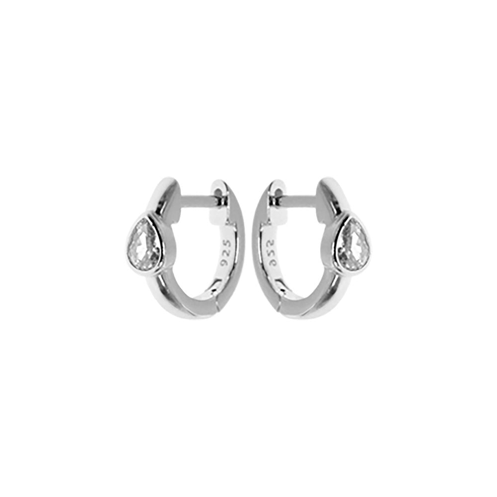 Kenzie teardrop CZ huggie earrings