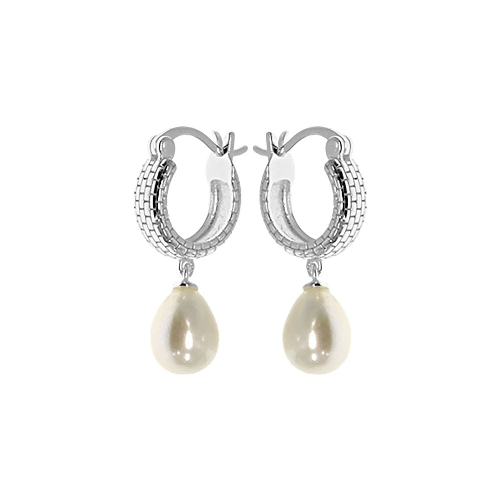 Astrid snake skin pearl huggie earrings