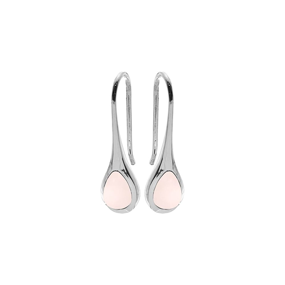Samira rose quartz tapered fixed wire earrings