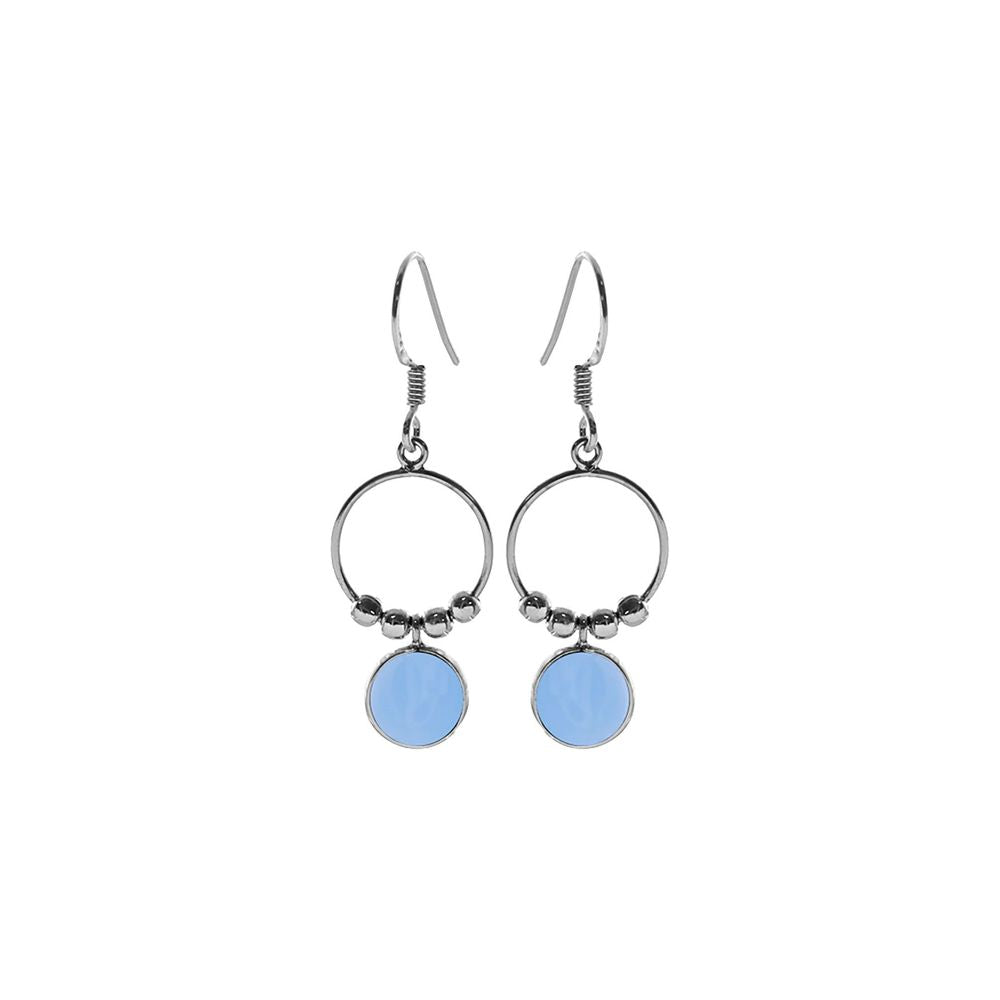 Juliet blue chalcedony ring and bead earrings