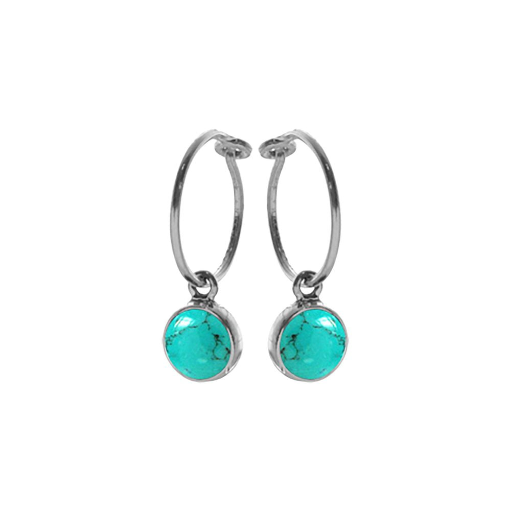 Samira turquoise charm drop hoops