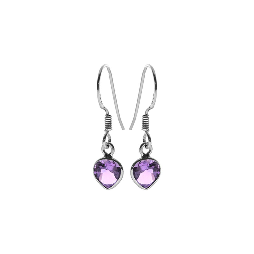 Bridget chunky teardrop faceted amethyst earrings