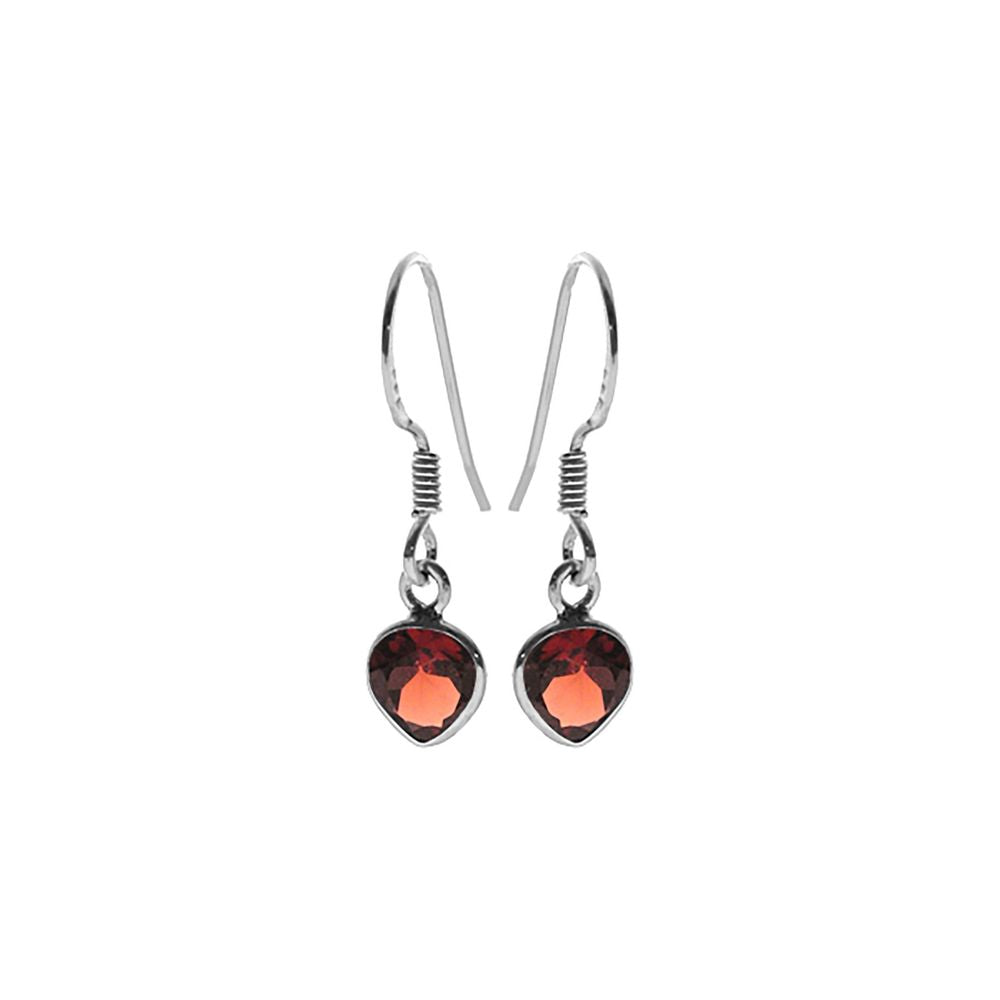 Bridget chunky teardrop faceted garnet earrings