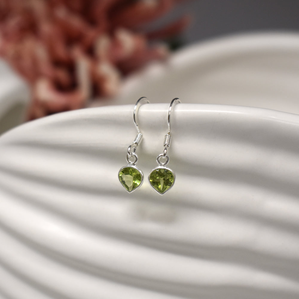 Bridget chunky teardrop faceted peridot earrings