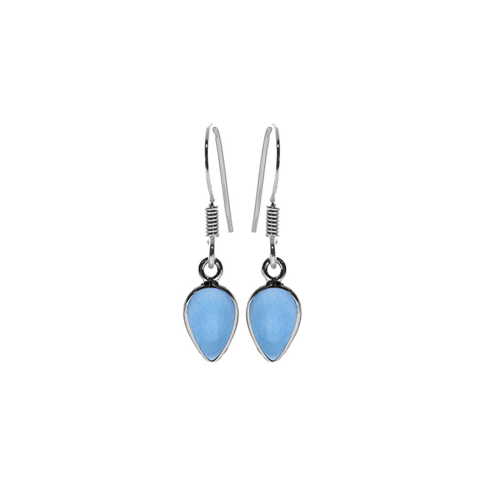 Bridget inverted teardrop blue chalcedony earrings