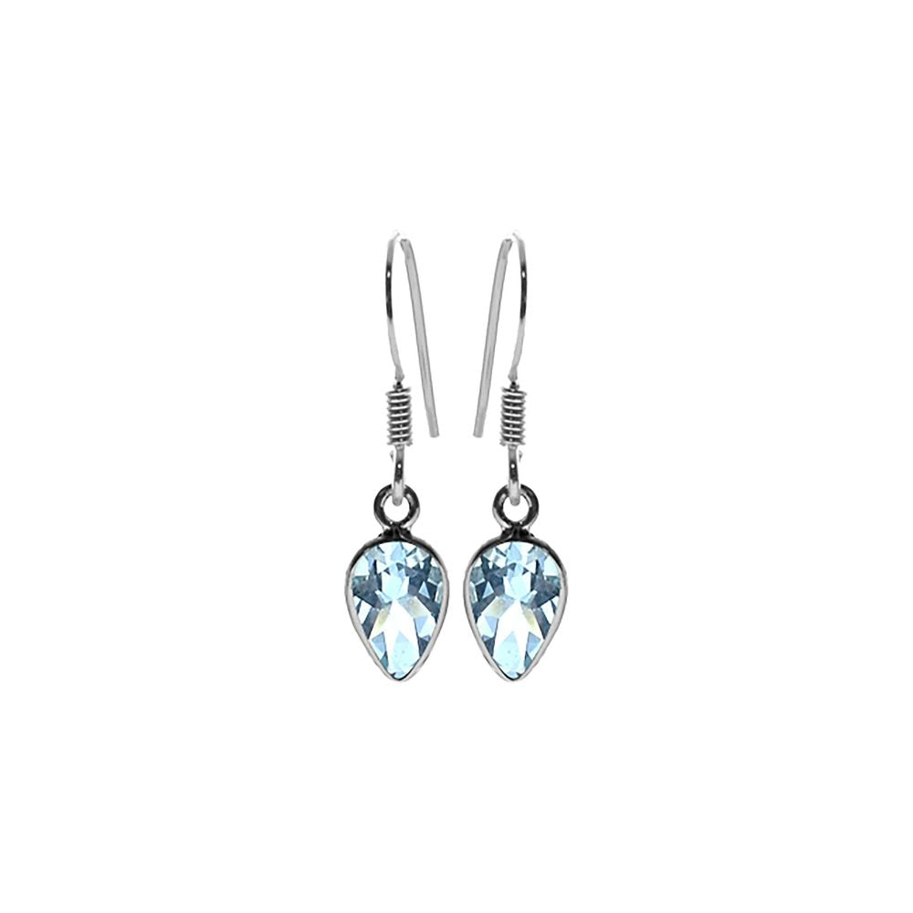 Bridget inverted teardrop blue topaz earrings
