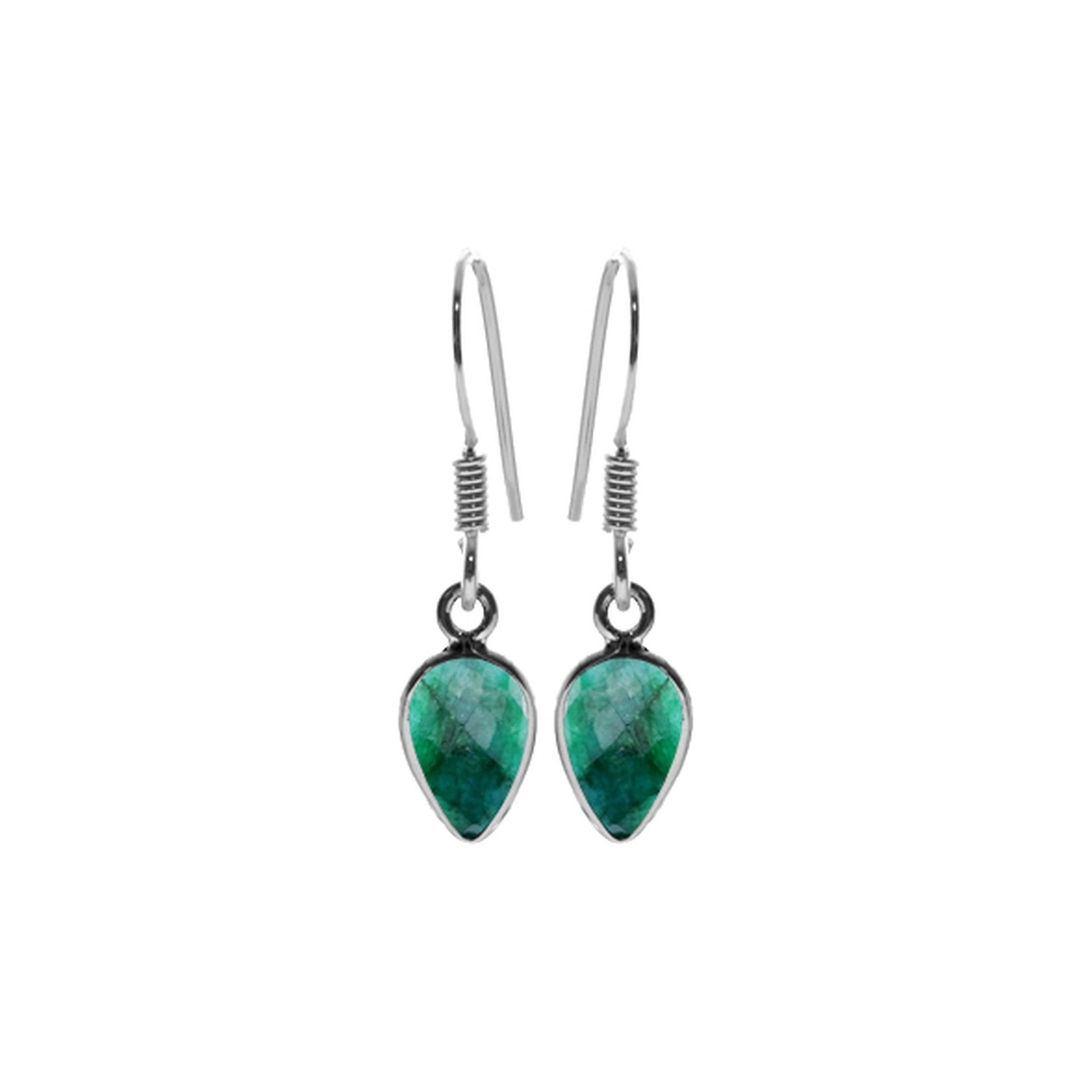 Bridget inverted teardrop emerald quartz earrings