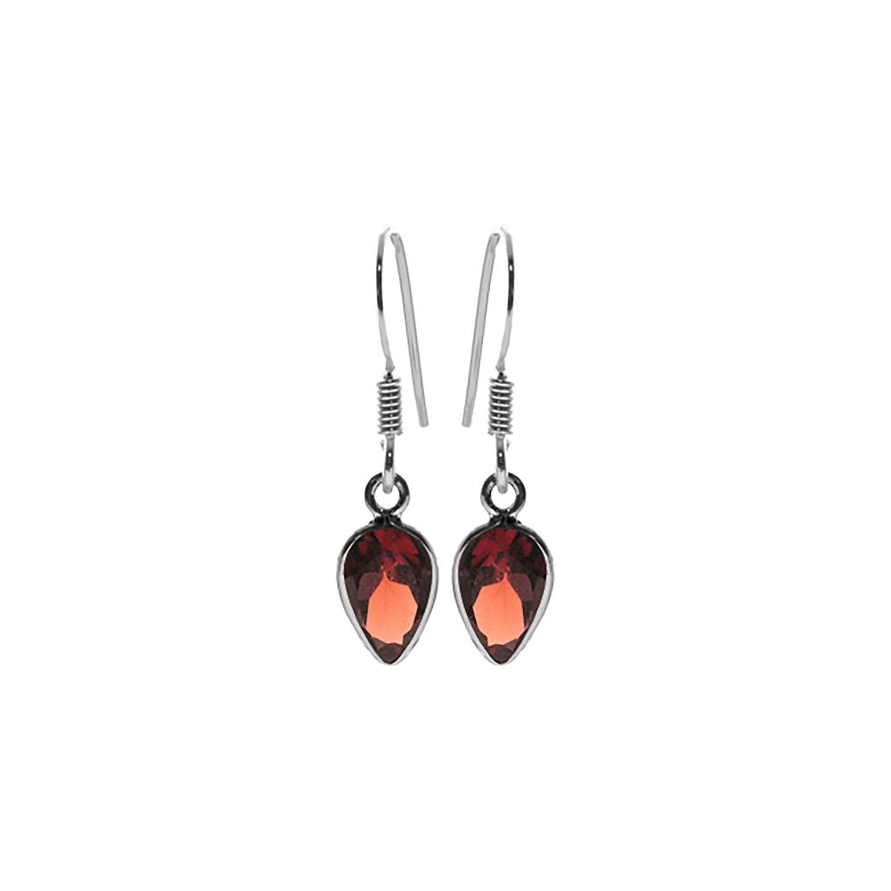 Bridget inverted teardrop faceted garnet earrings