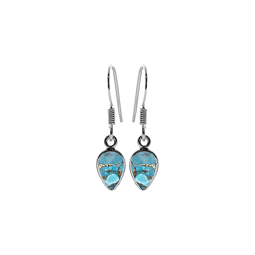 Bridget inverted teardrop blue mohave turquoise earrings