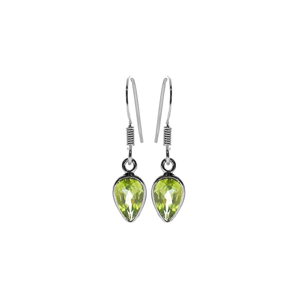 Bridget inverted teardrop faceted peridot earrings