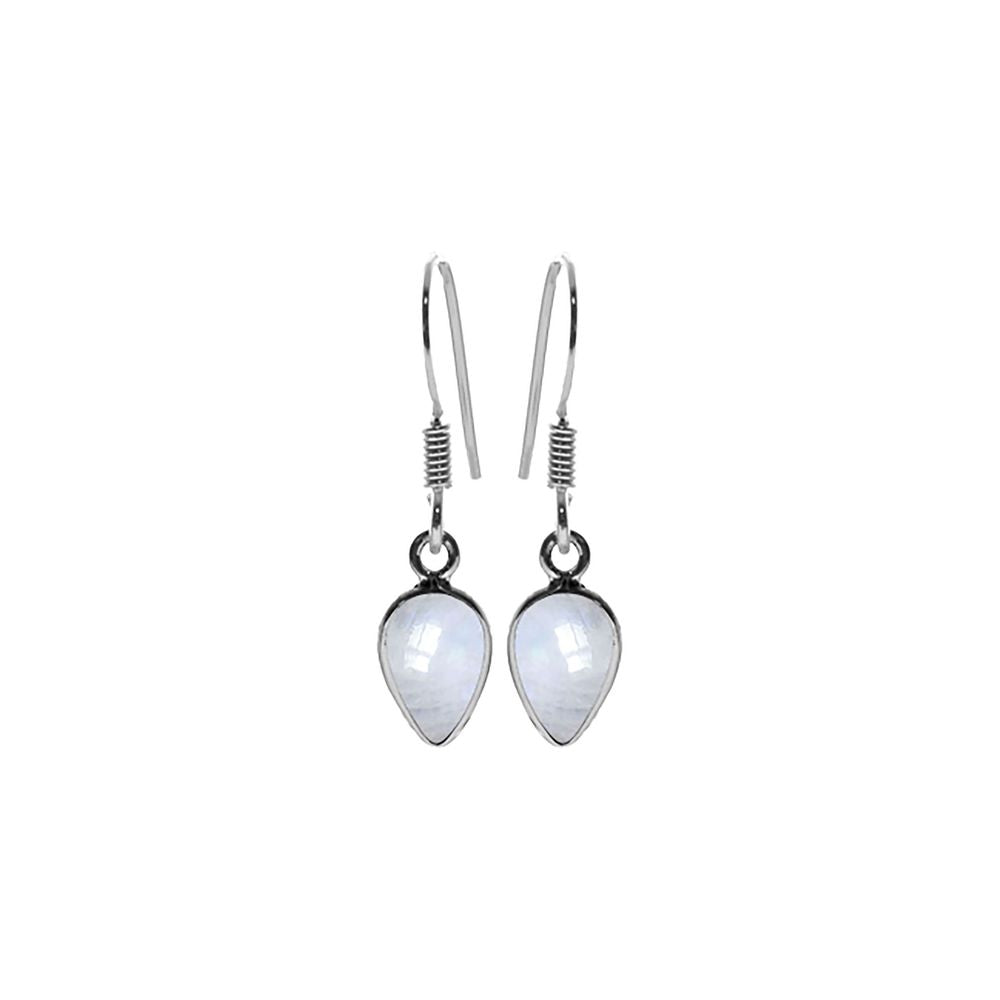 Bridget inverted teardrop rainbow moonstone earrings