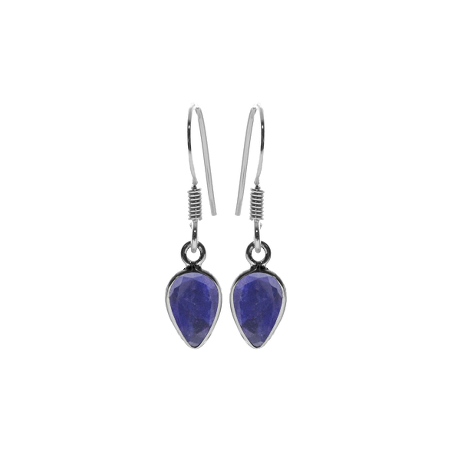 Bridget inverted teardrop sapphire quartz earrings