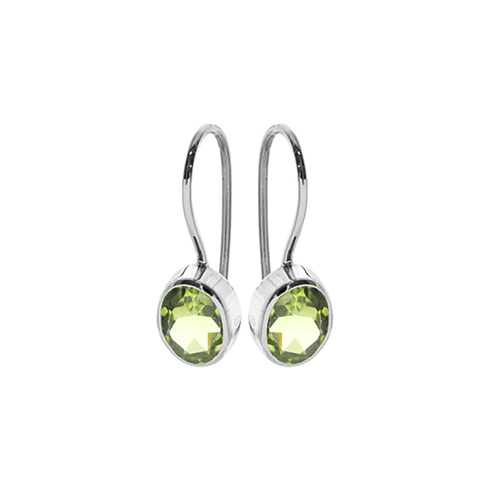Samira oval peridot fixed hook earrings