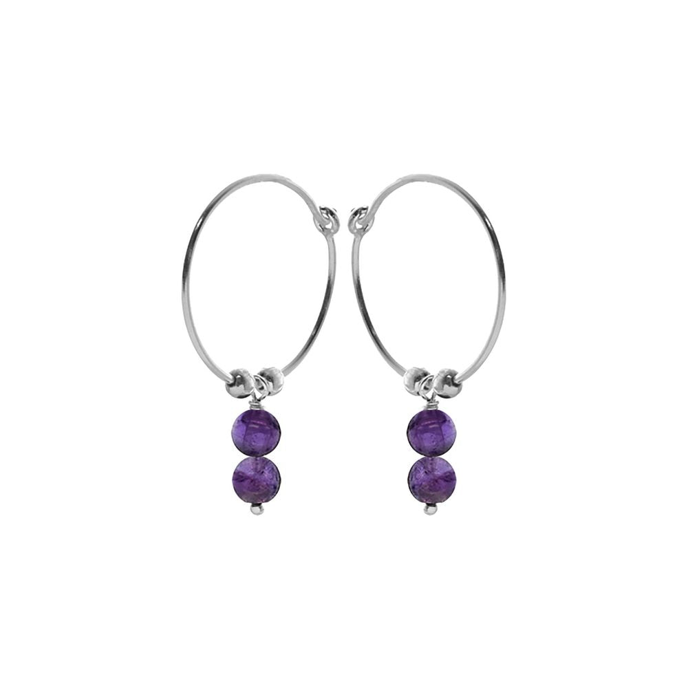 Jaelyn hoops double amethyst beads