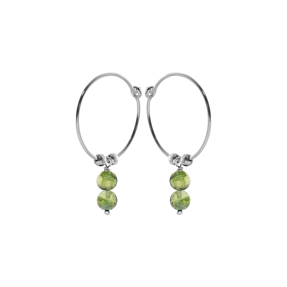 Jaelyn hoops double peridot beads