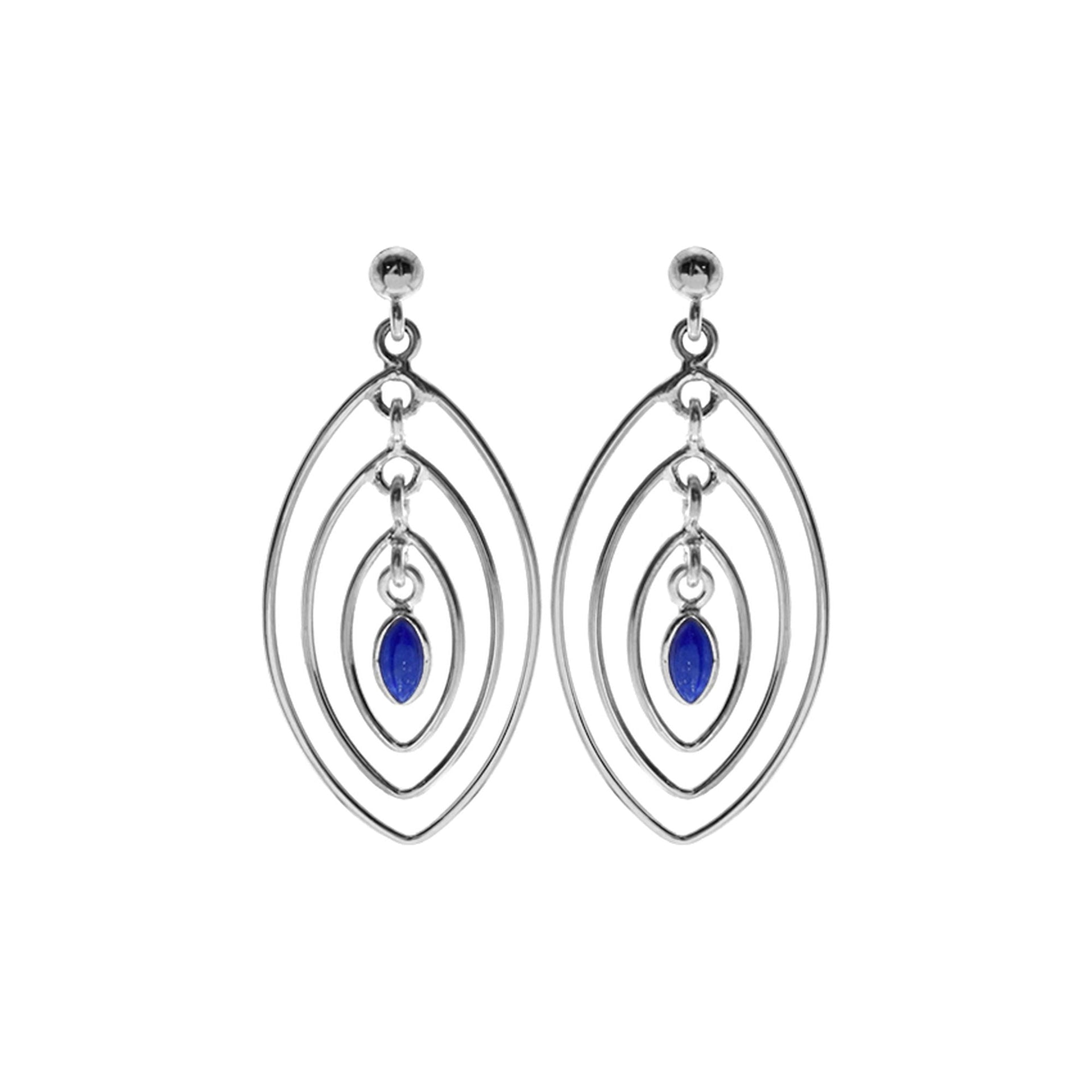 Ivy multi marquis hoops lapis lazuli earrings