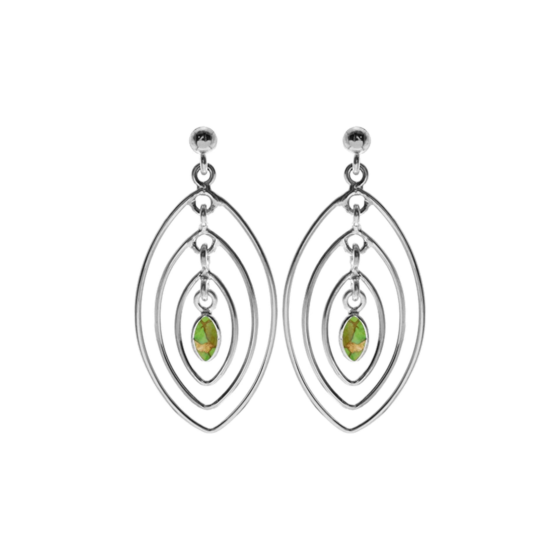 Ivy multi marquis hoops green mohave earrings