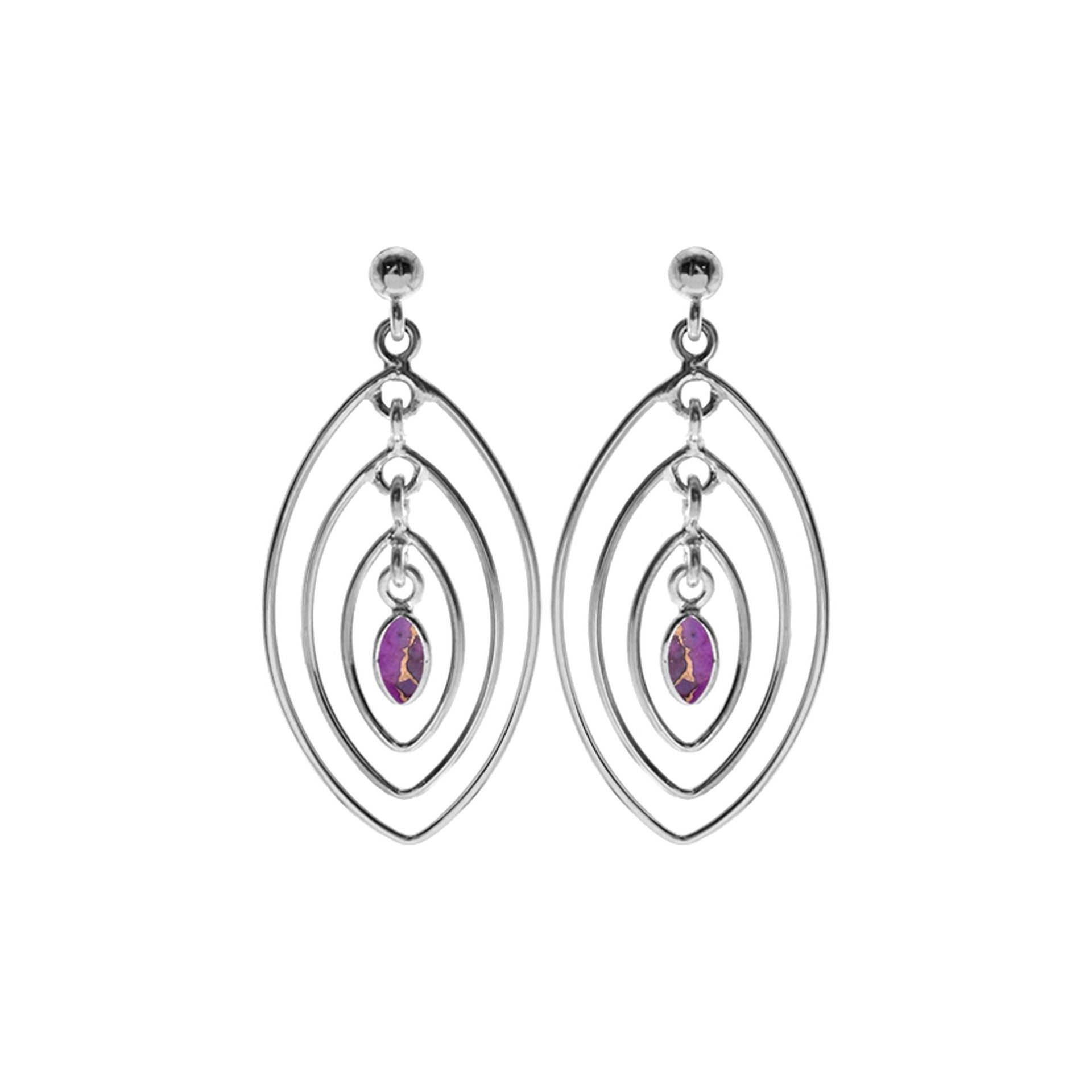 Ivy multi marquis hoops purple mohave earrings