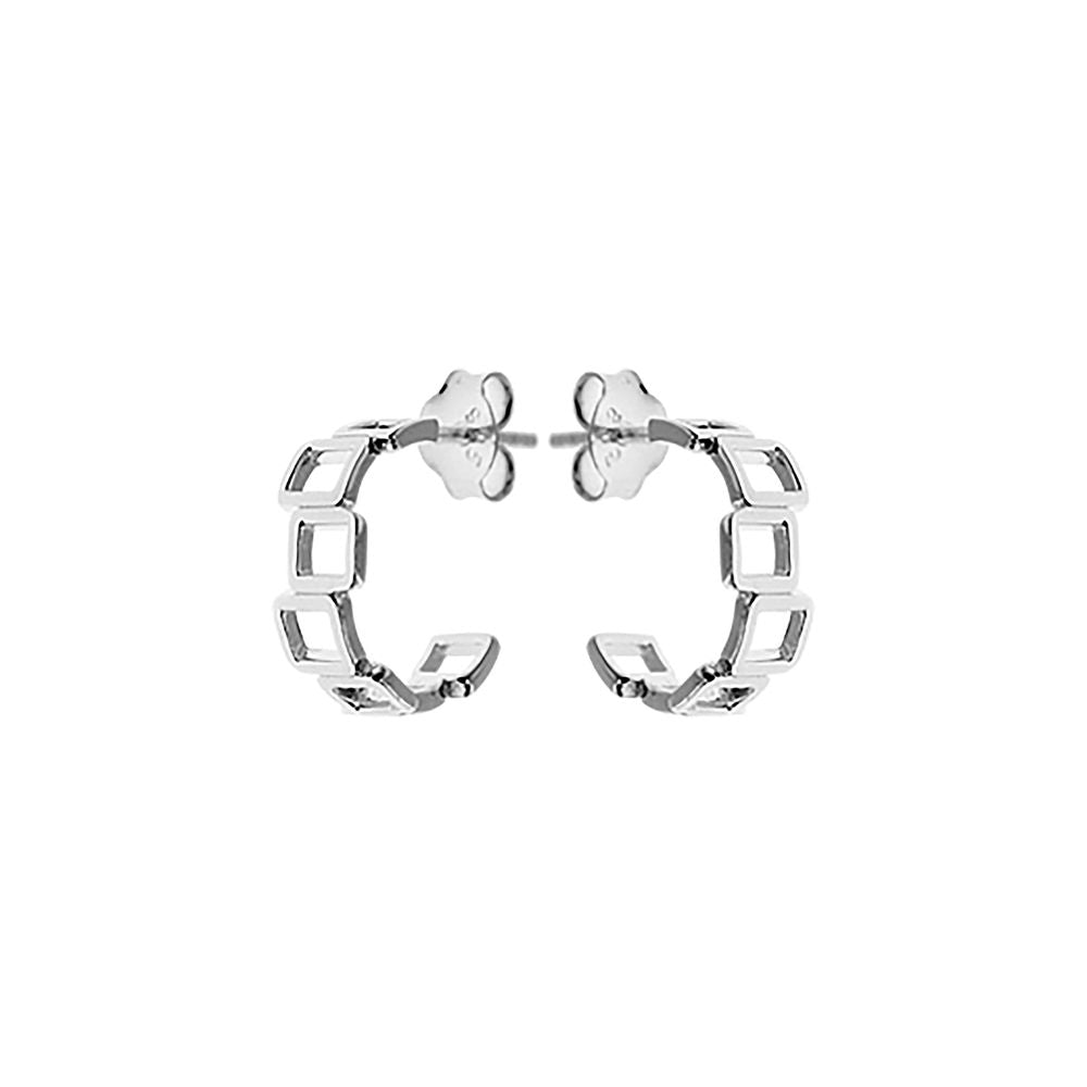 Iona staggered square outline hoops