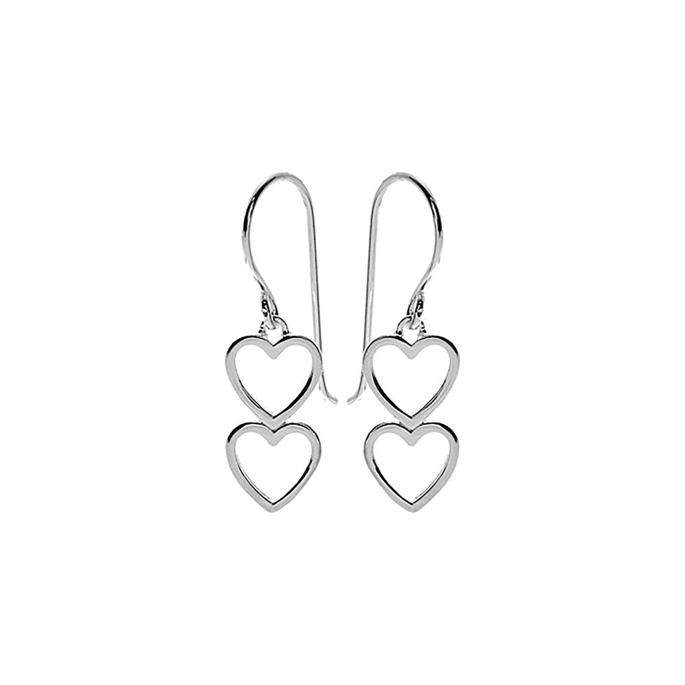 Lily double heart outline earrings