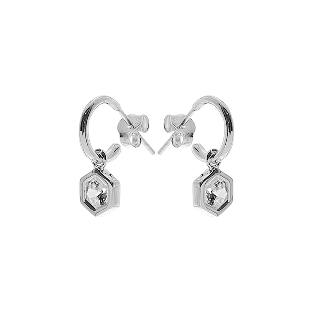 Kenzie hexagon CZ charm hoops