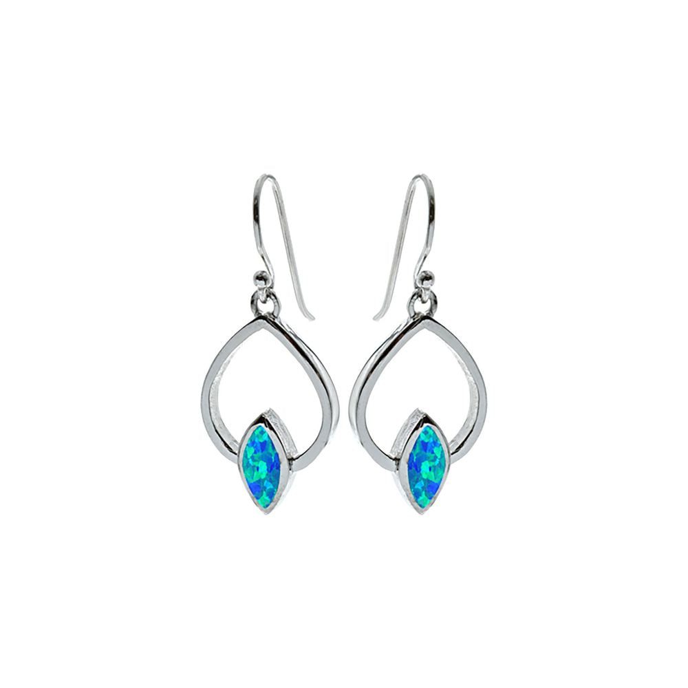 Antoinette marquis blue opalique wire loop earrings