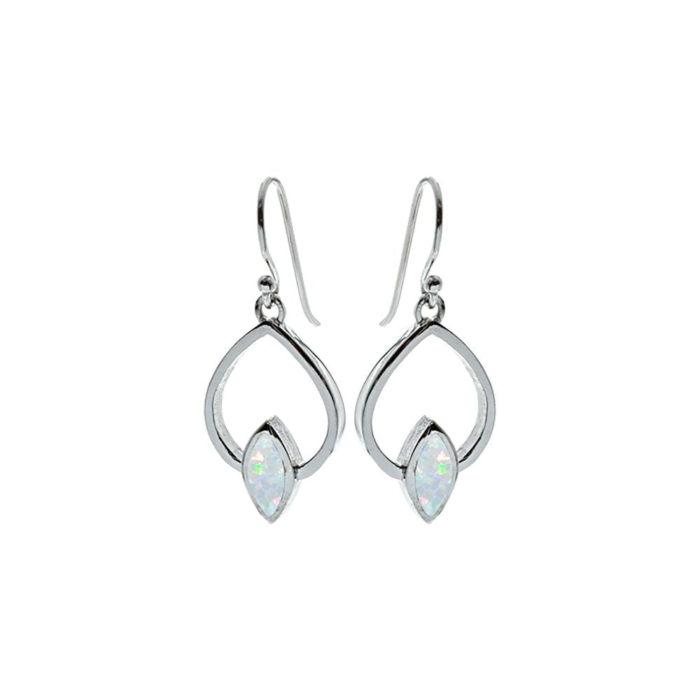 Antoinette marquis white opalique wire loop earrings