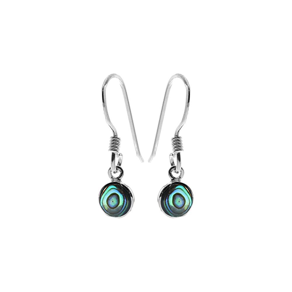 Bronwen small round paua shell earrings