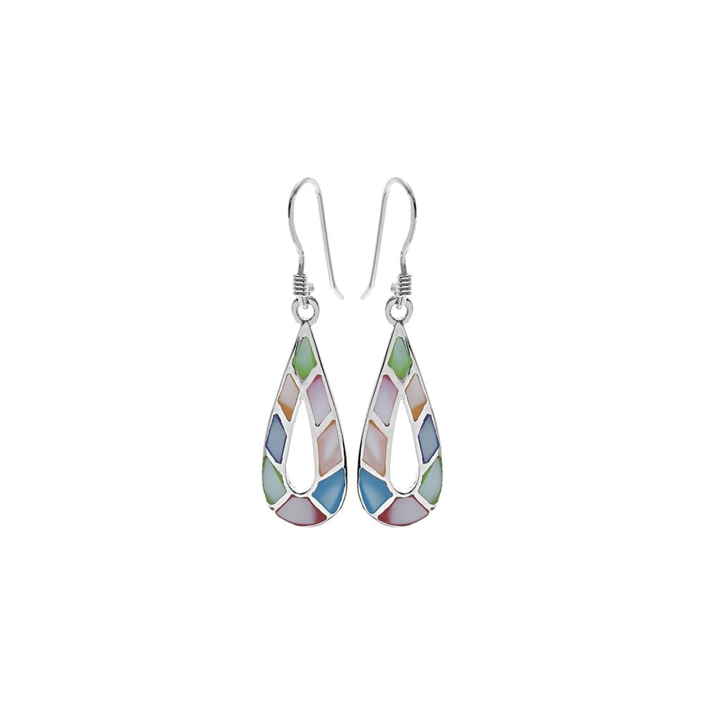 Bronwen sectioned teardrop mother of pearl earrings