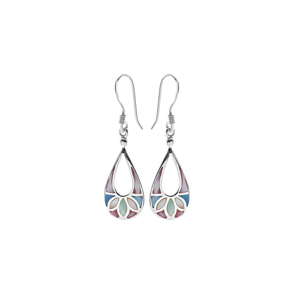 Bronwen teardrop petal mother of pearl earrings