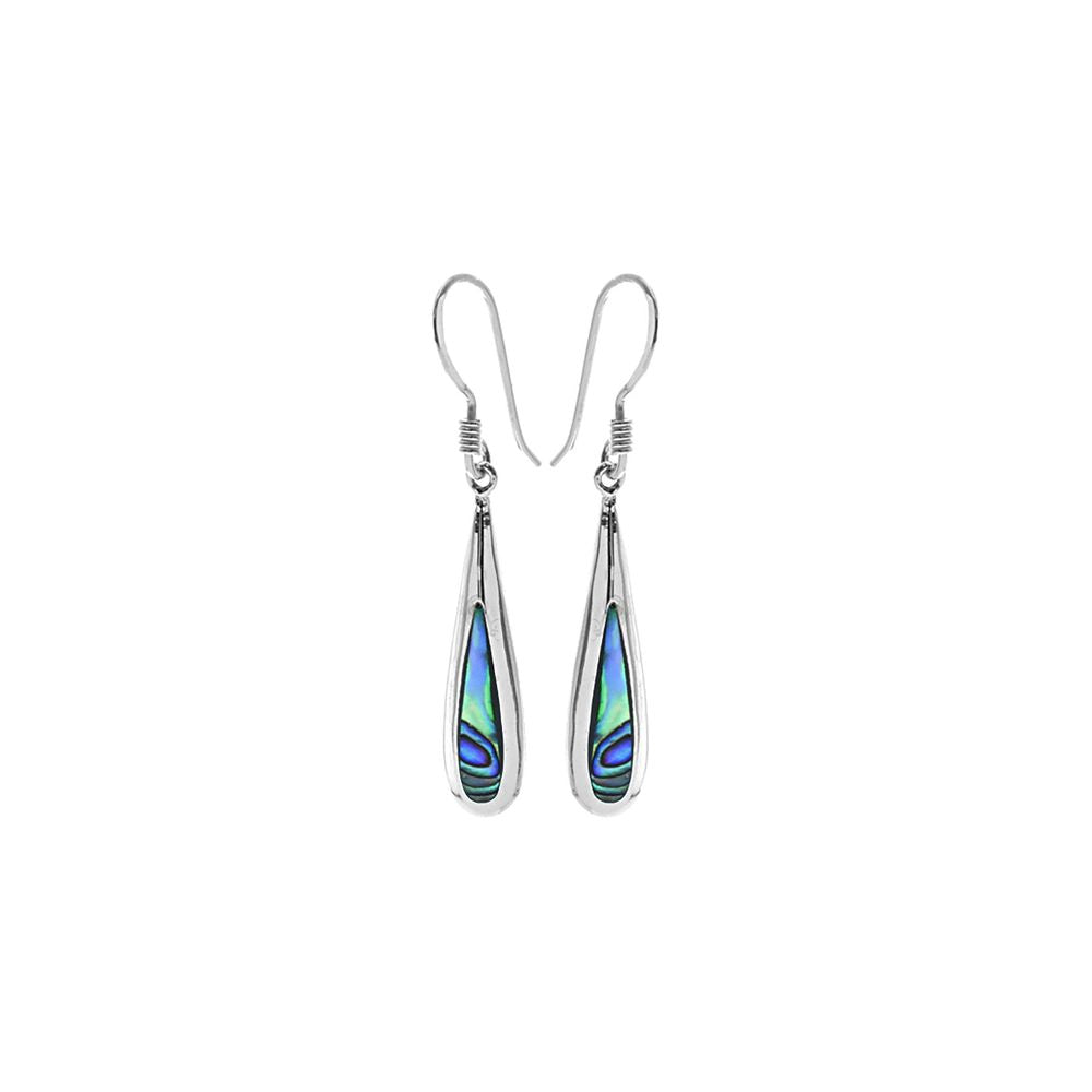 Bronwen long teardrop paua shell earrings