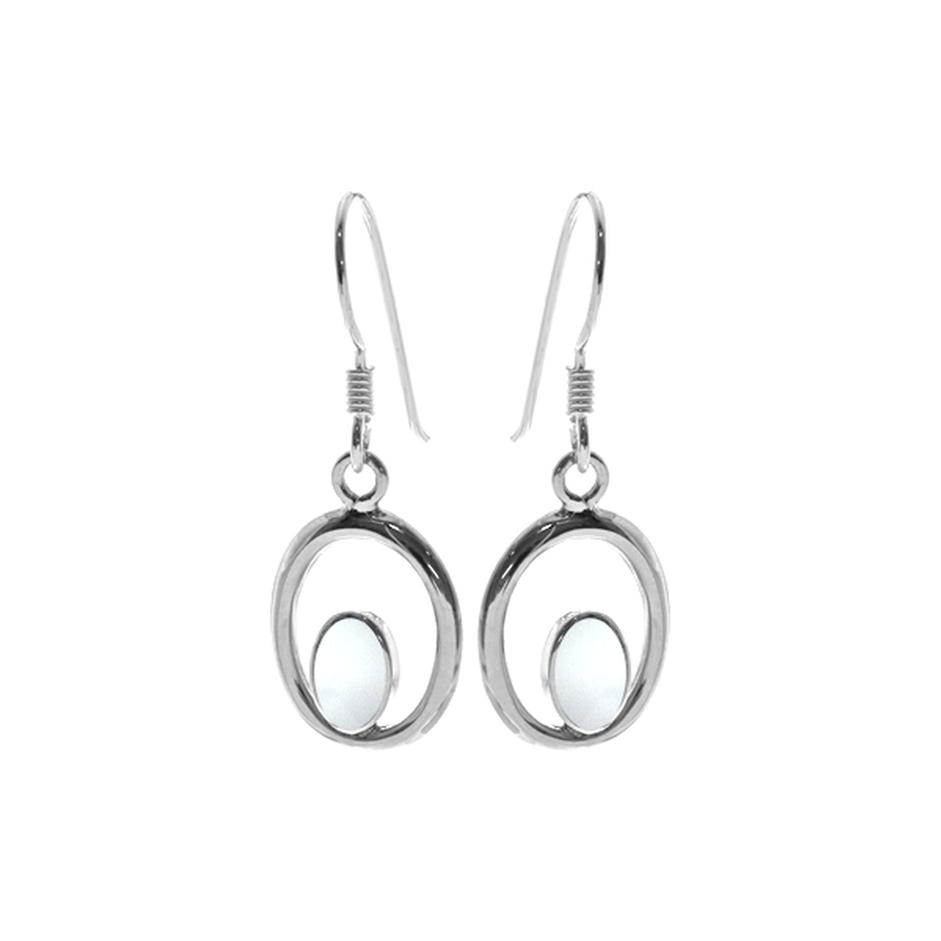 Smile mother of pearl earrings with lightweight surround