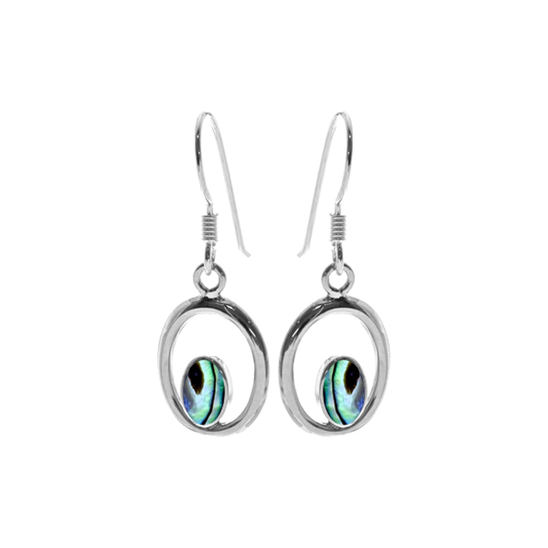 Smile paua shell earrings with lightweight surround