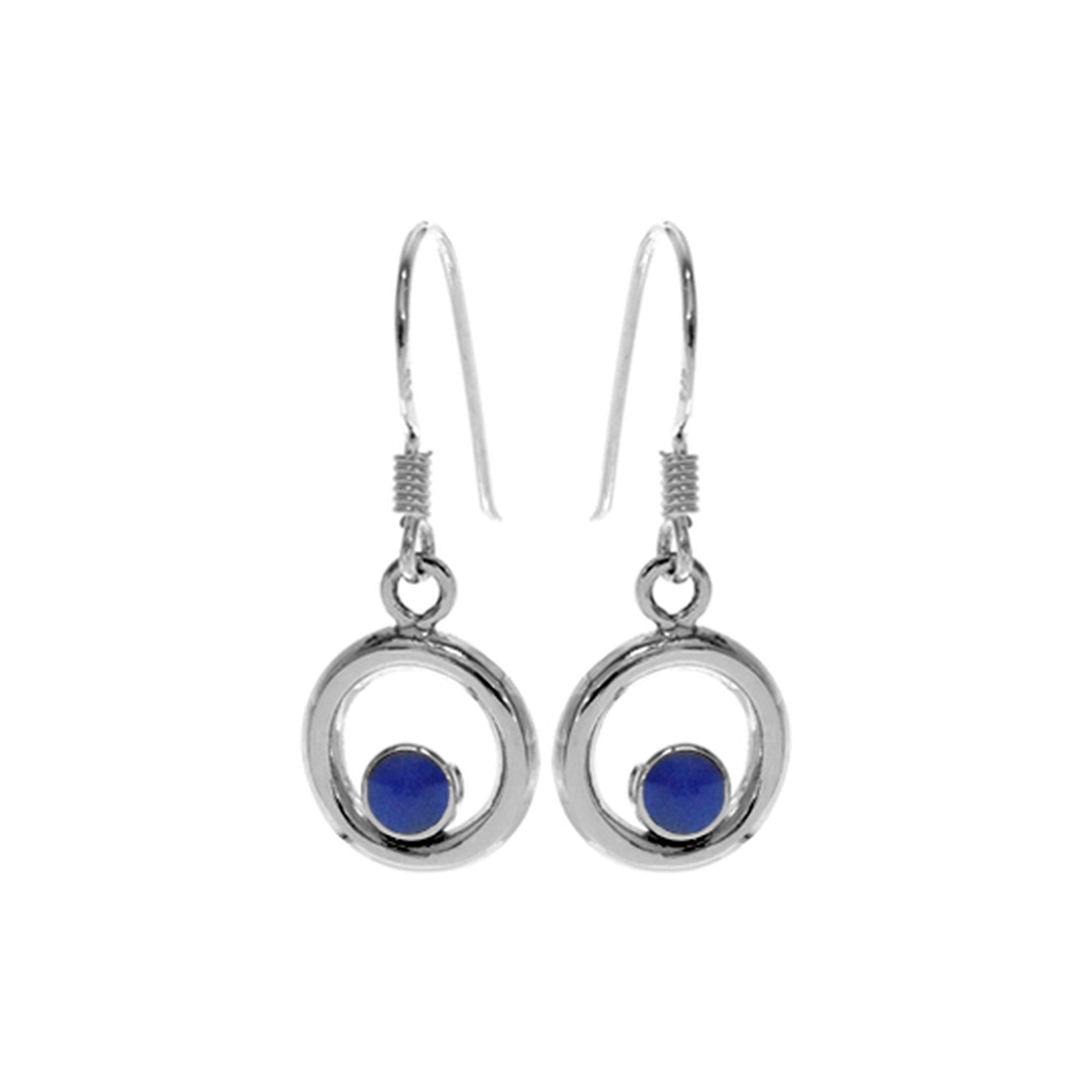 Smile round lapis earrings with lightweight surround