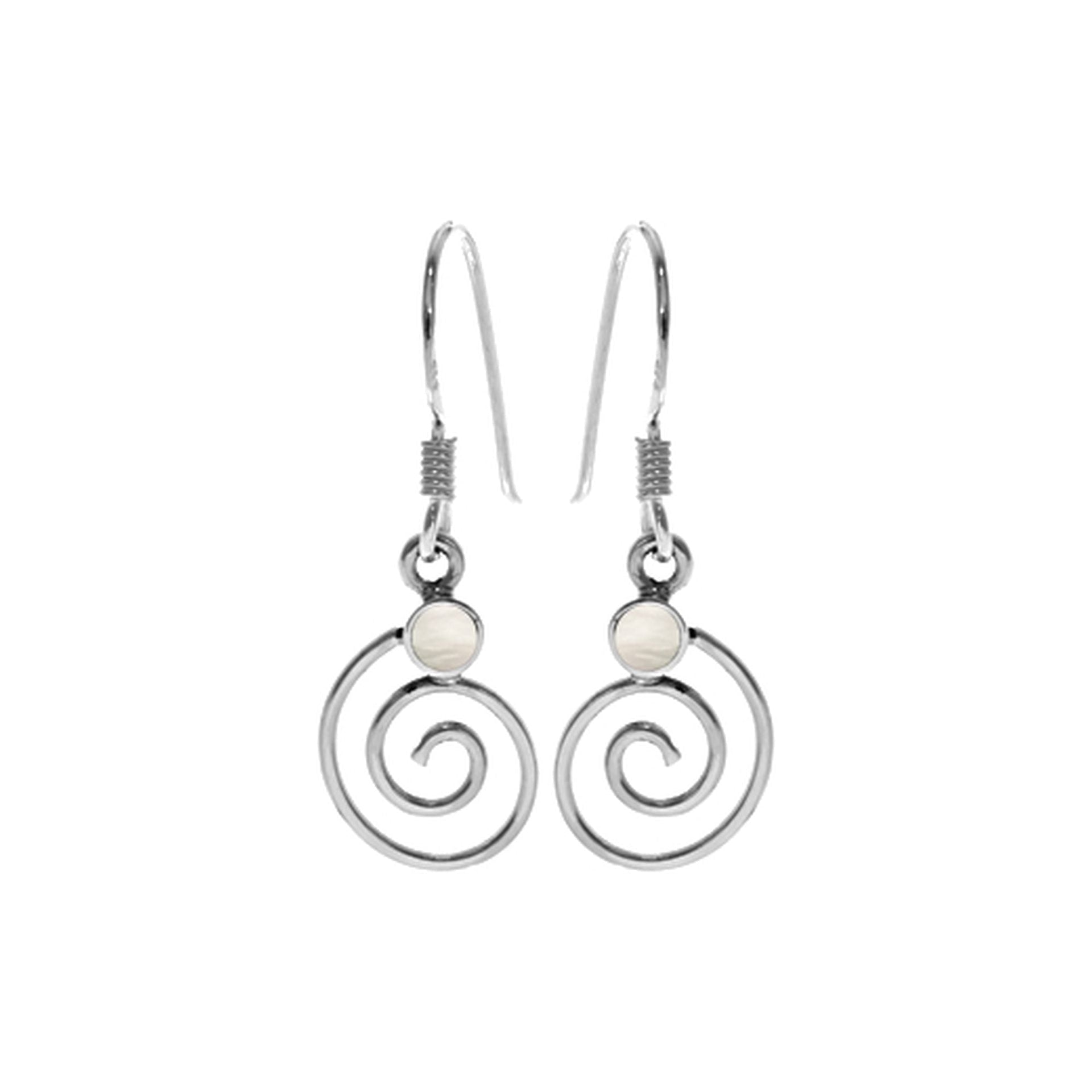 Smile mother of pearl with fine swirl earrings