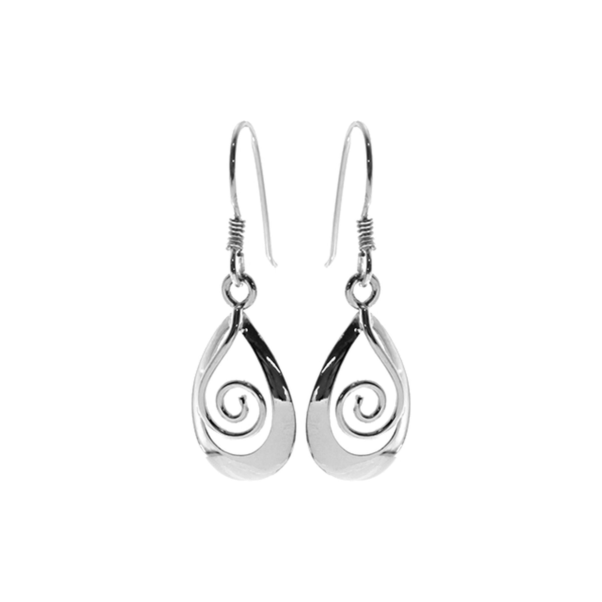 Smile teardrop swirl earrings