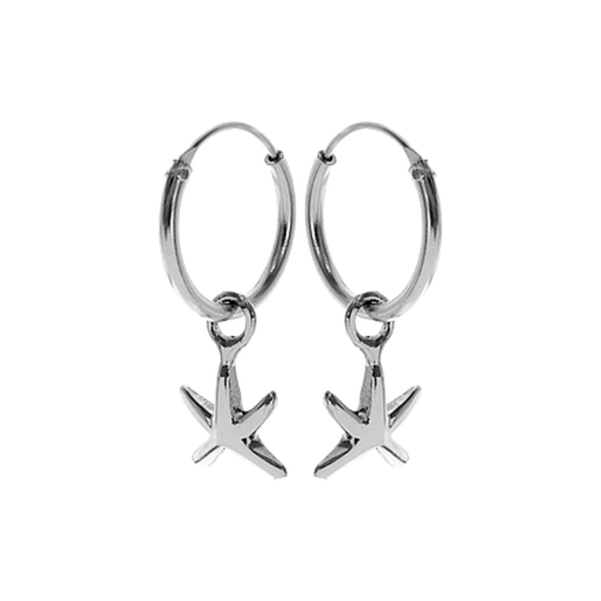 Smile small hoop with starfish charm