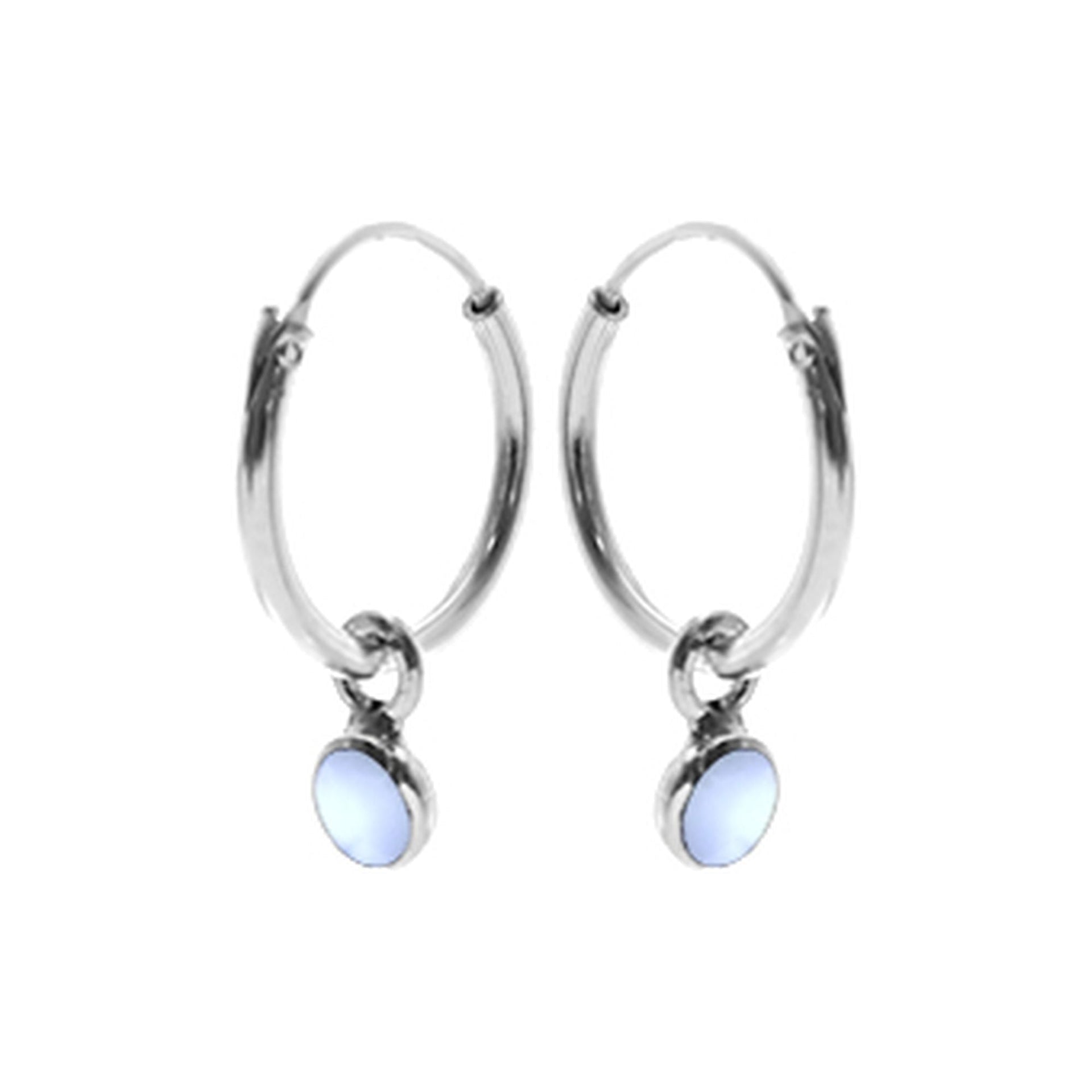Smile small hoop with diddy blue mother of pearl