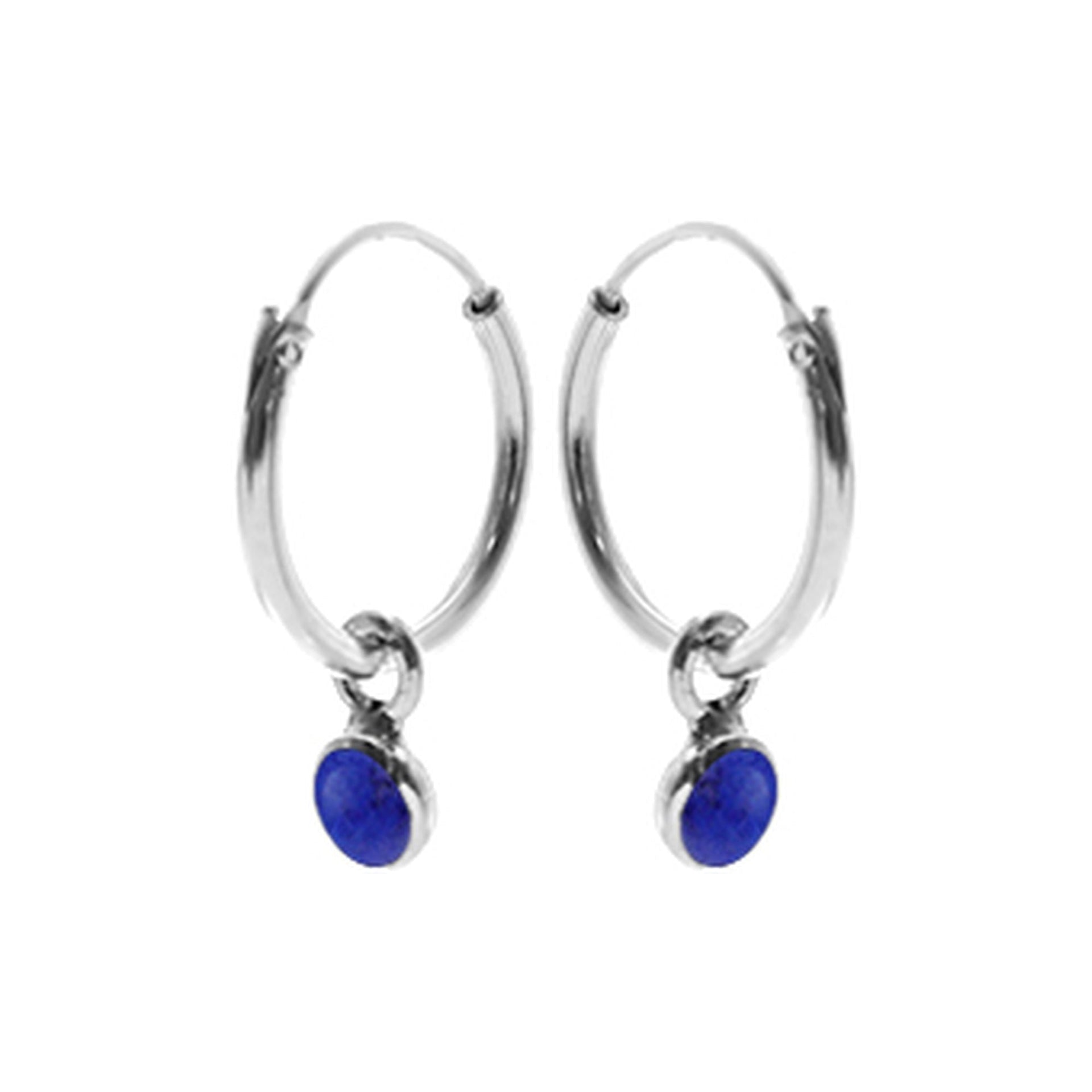 Smile small hoop with diddy lapis lazuli