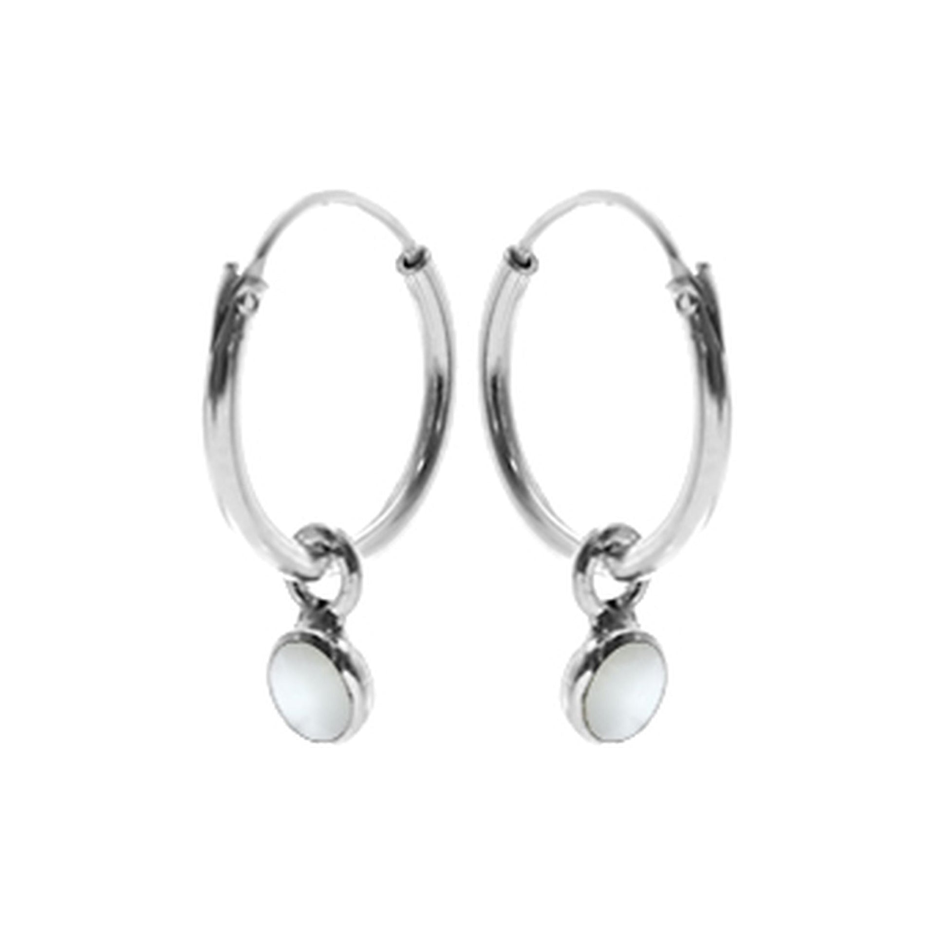 Smile small hoop with diddy mother of pearl