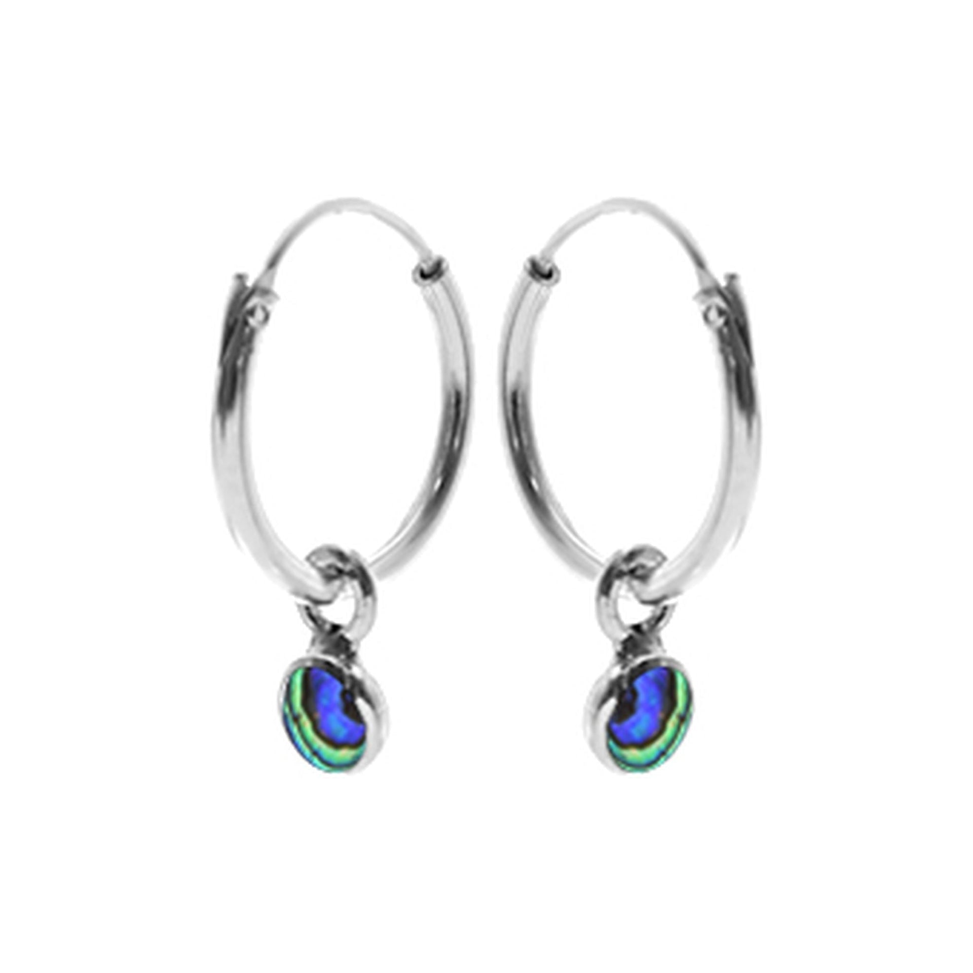 Smile small hoop with diddy paua shell