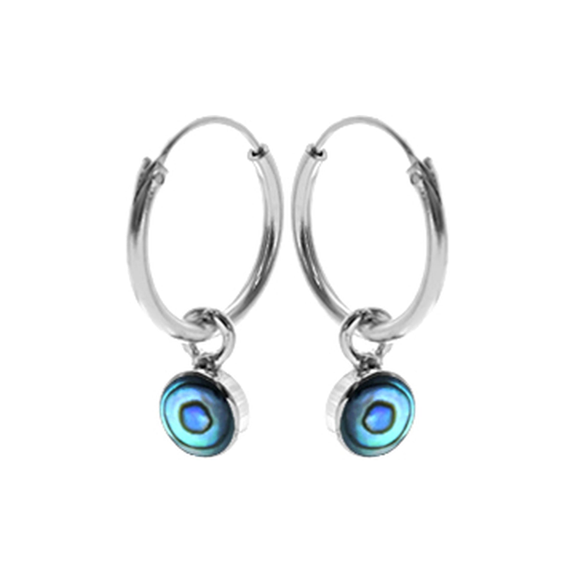 Smile small hoop with round paua shell