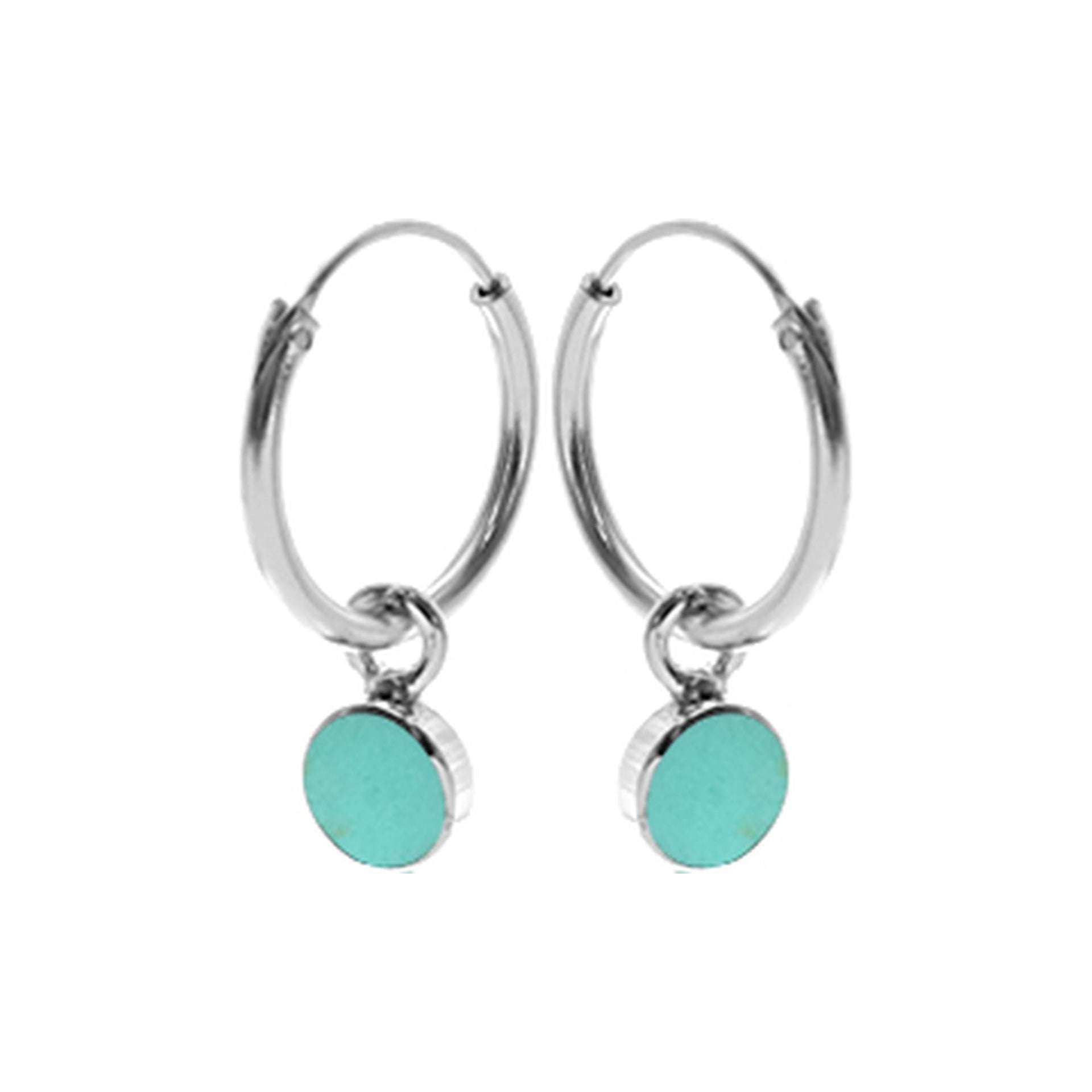 Smile small hoop with round turquoise
